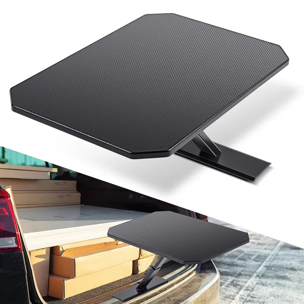 Car Trunk Table Portable Foldable Camping Desk Carbon Fiber Texture 180 Degree Adjustable Table - Black - 1