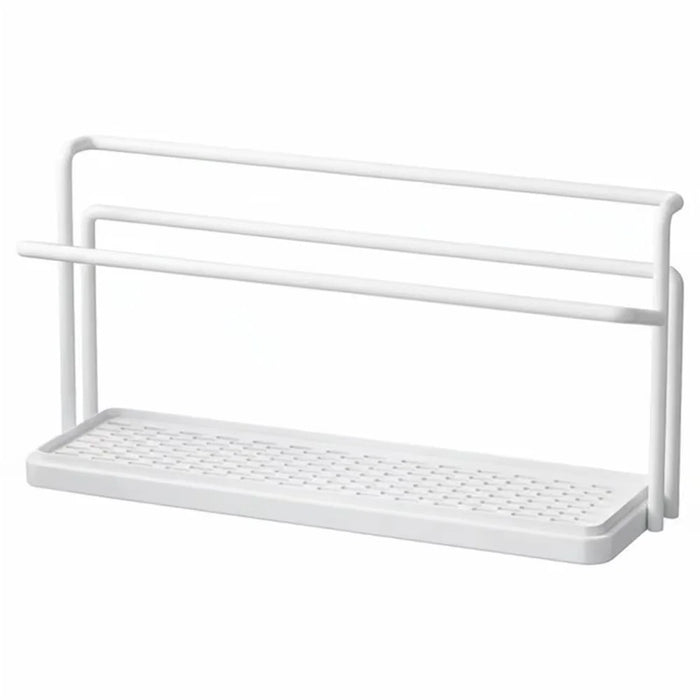 Kitchen Double Layer Cup Holder Rack with Draining Tray Countertop Organizer Glass Mug Storage Stand - White - 1