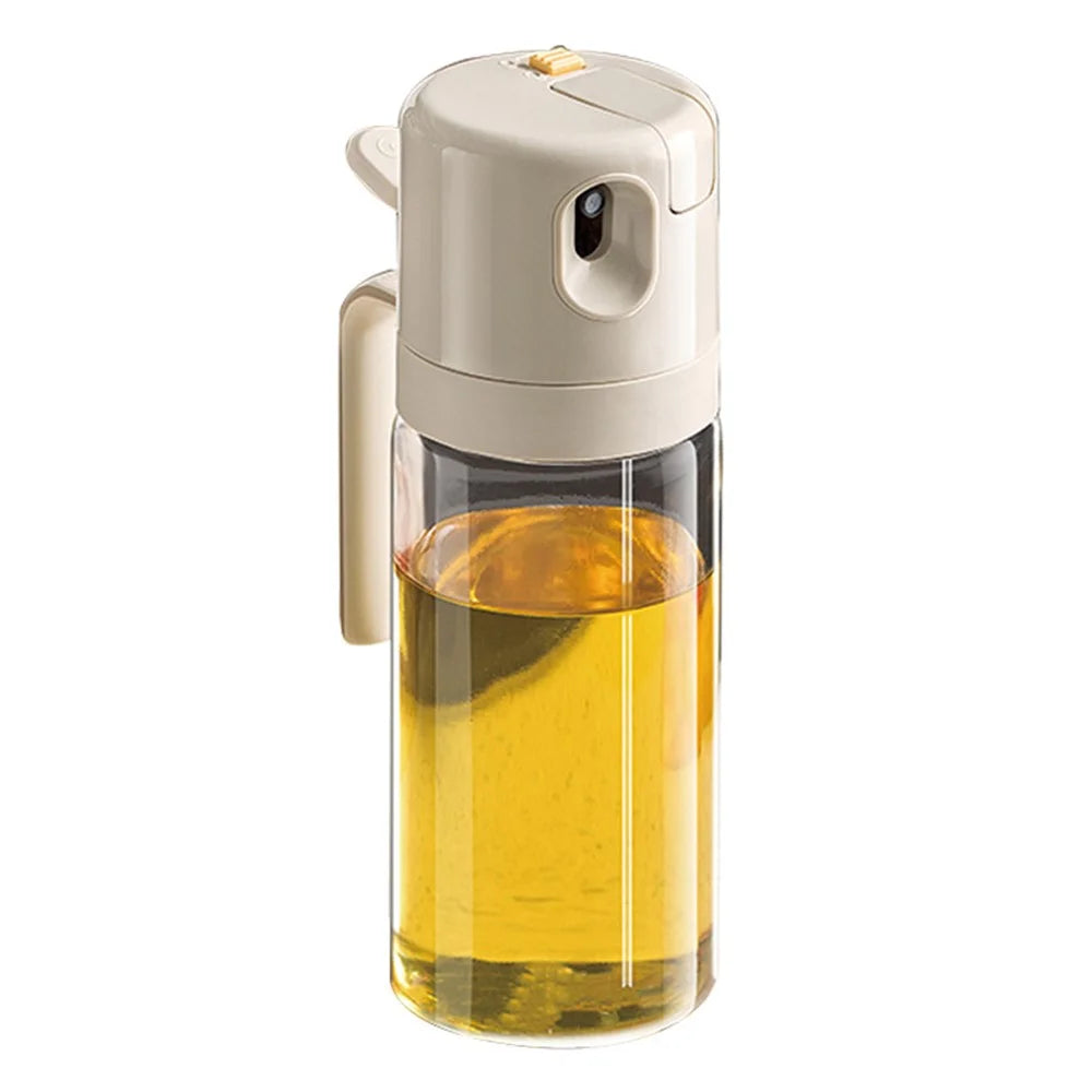2 in 1 550ml Kitchen Oil Spray Bottle Pour Bottle Leak Proof Glass Oil Dispenser - White - 1