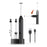 Electric Milk Frother Stainless Steel Coffee Cream Foam Maker Foldable Whisk with 3 Interchangeable Heads - Black - 2
