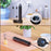 Electric Milk Frother Stainless Steel Coffee Cream Foam Maker Foldable Whisk with 3 Interchangeable Heads - Black - 5