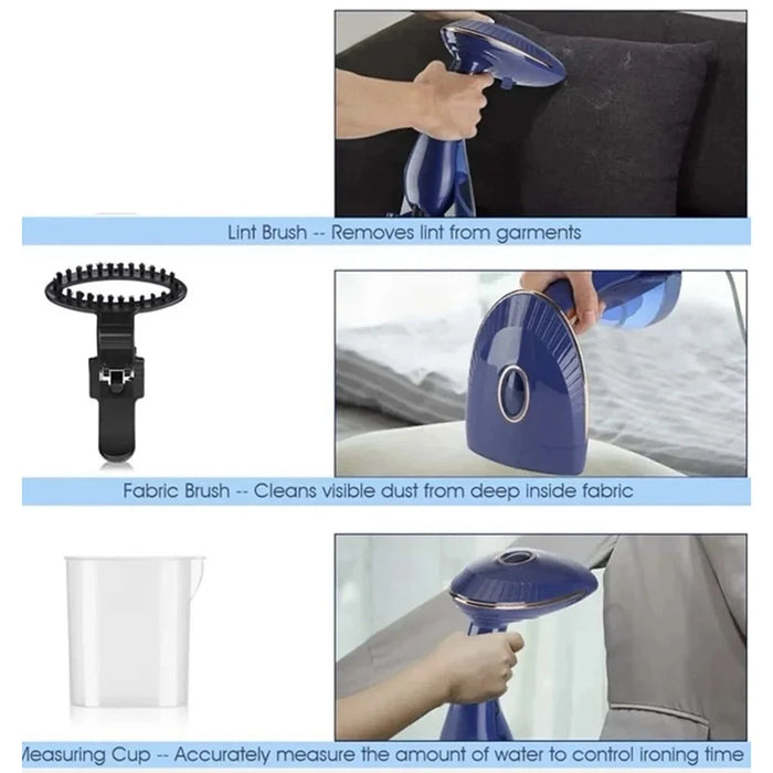 1500W Portable Steam Iron Dry / Wet Dual Use Handheld Folding Garment Steamer with 168ml Water Tank, EU Plug - Black - 5