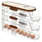 3-Tier Single Row Auto Rolling Egg Storage Container Plastic Stackable Refrigerator Eggs Organizer Box - Clear - 7