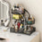 3-Tier Makeup Organizer with Tissue Holder Desktop Cosmetic Storage Rack Vanity Bathroom Counter Shelf - Black - 4
