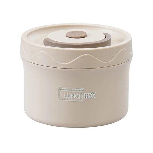 600ml Leak Proof 304 Stainless Steel Lunch Box Microwave Safe Portable Bento Box (BPA Free, No FDA) - Beige - 1