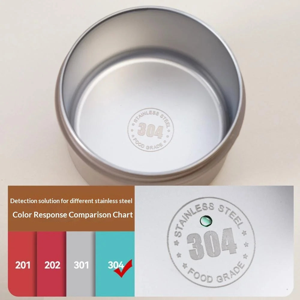 600ml Leak Proof 304 Stainless Steel Lunch Box Microwave Safe Portable Bento Box (BPA Free, No FDA) - Beige - 7