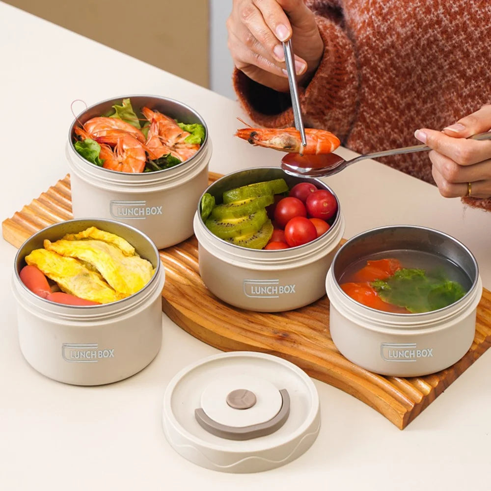 304 Stainless Steel Lunch Box Set with Insulated Bag Microwave Safe Bento Box, 2 Large + 2 Small (BPA Free, No FDA) - Coffee - 4