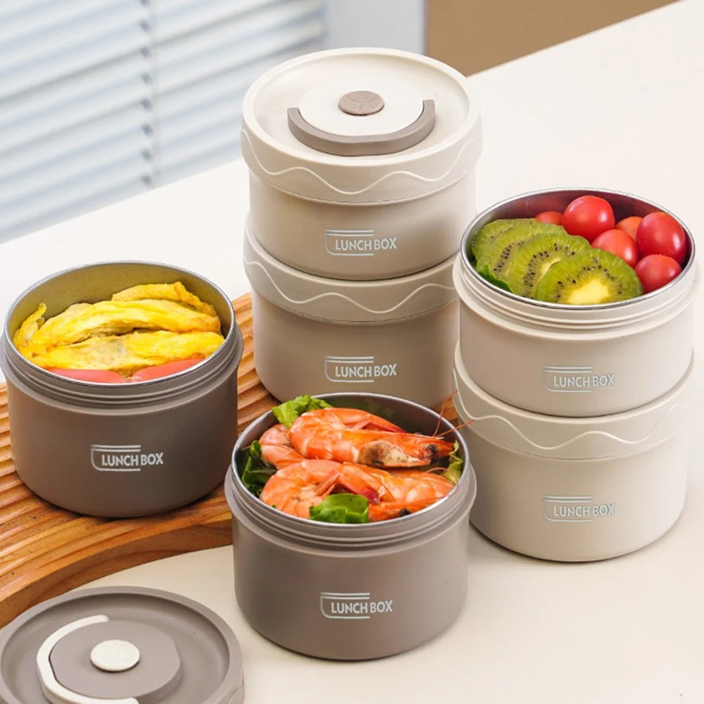 304 Stainless Steel Lunch Box Set with Insulated Bag Microwave Safe Bento Box, 2 Large + 2 Small (BPA Free, No FDA) - Coffee - 5