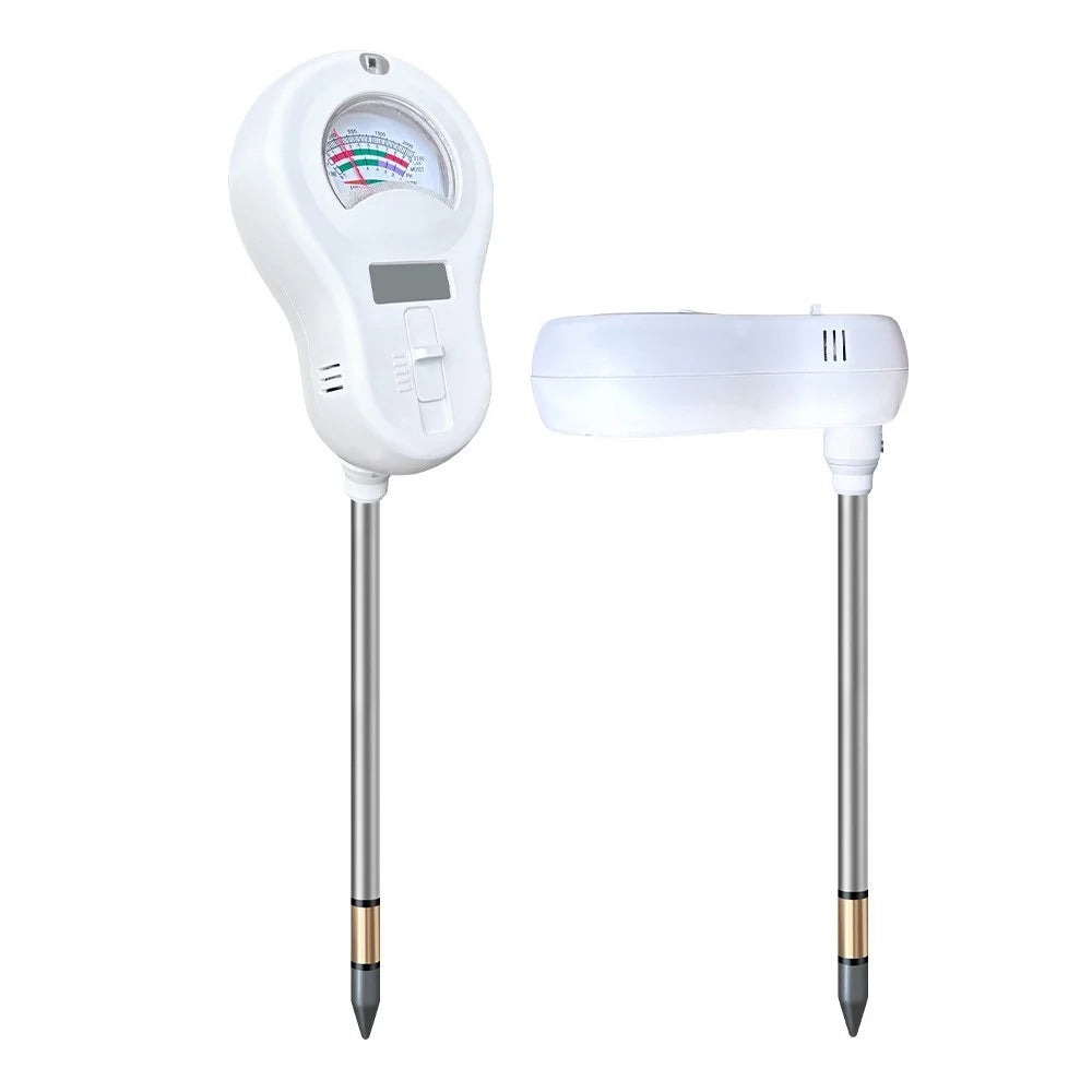 6 in 1 Soil Tester pH Meter with LCD Display Light Moisture Fertility Temperature Humidity Detector, without Battery - White - 2