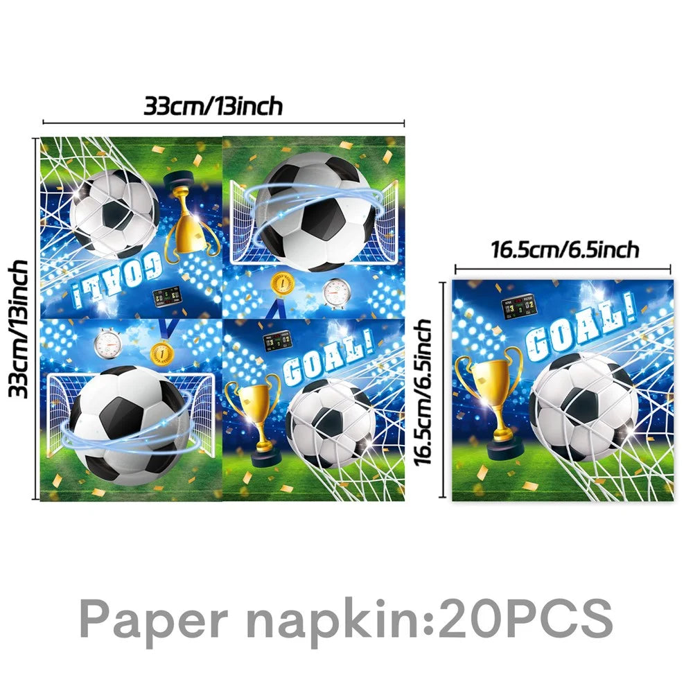 41Pcs Football Theme Party Supplies Set Plates Napkins Tablecloth for Soccer Celebration - 4