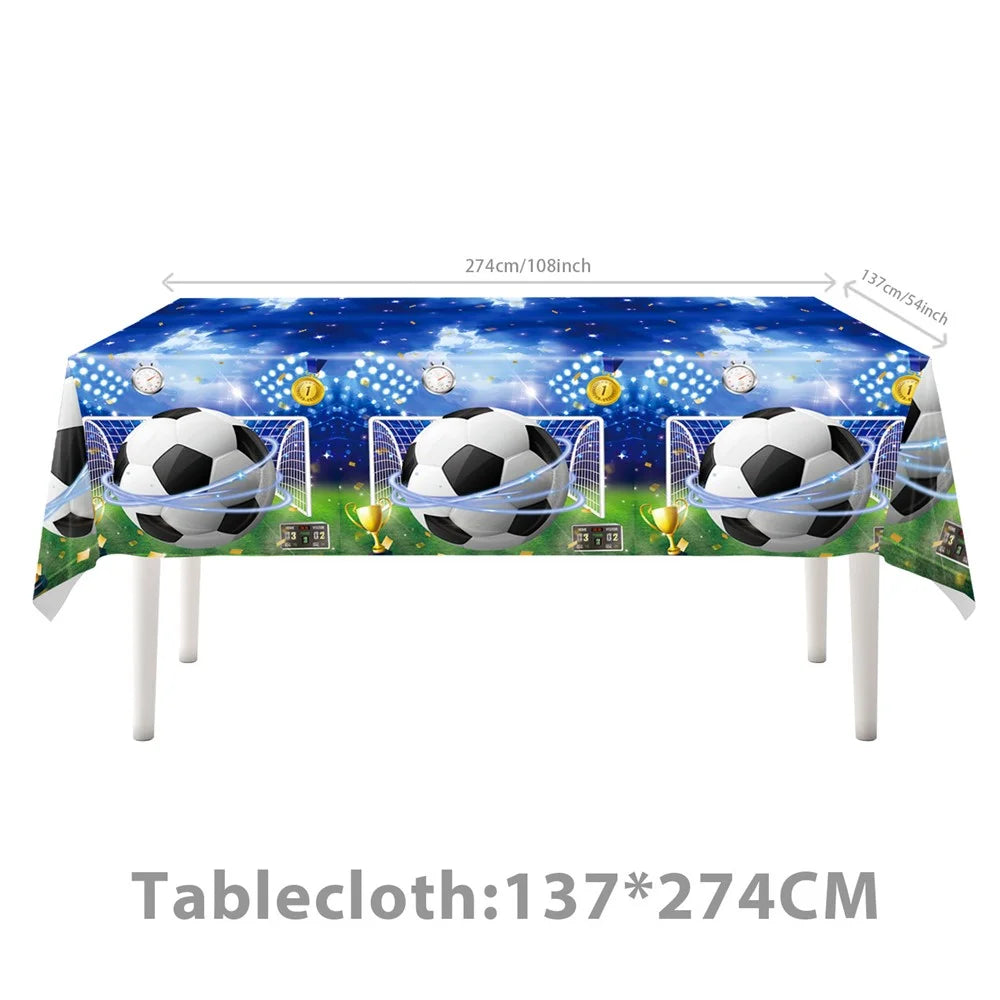 41Pcs Football Theme Party Supplies Set Plates Napkins Tablecloth for Soccer Celebration - 5