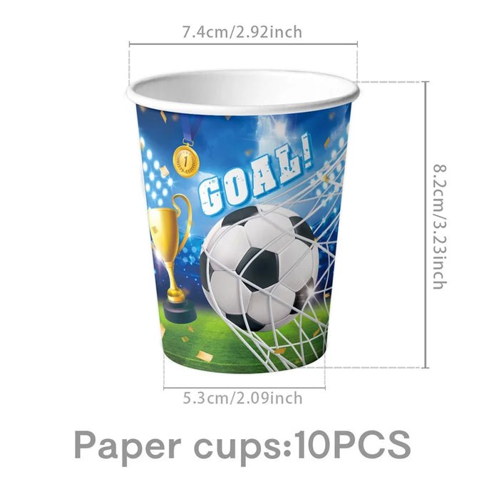 66Pcs Football Theme Party Supplies Set 7inch 9inch Plates Cups Banner Tablecloth for Birthday - 4