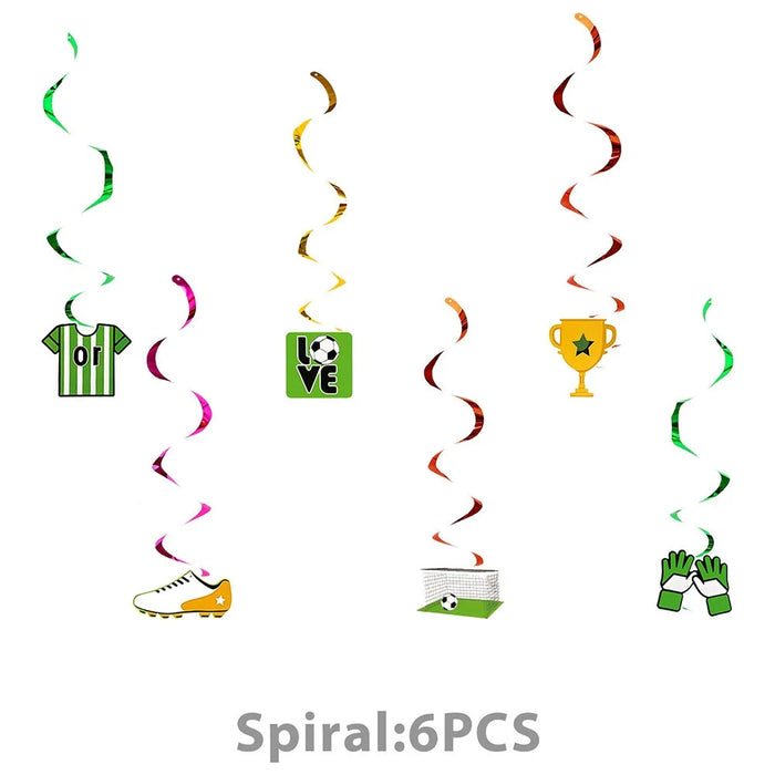 142Pcs Soccer Football Theme Party Supplies Tableware Decoration Set Banner Balloons Cake Toppers for Birthday - 2