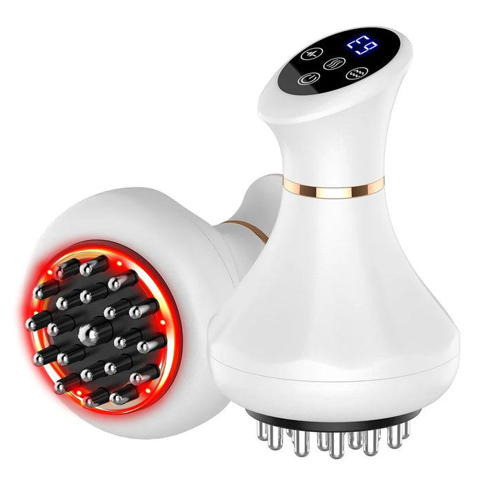 Electric Cordless Massager Bio-Pulse Heat Light Therapy Body Shaping Pain Relief Massager - White - 1