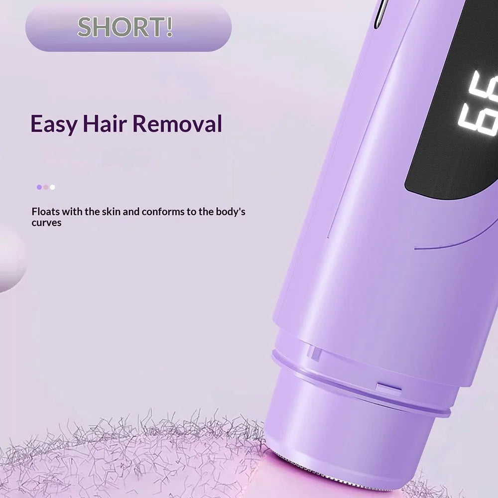 Electric Body Hair Trimmer Dual Head Shaver Razor Underarm Private Parts Hair Removal Device - Purple - 5
