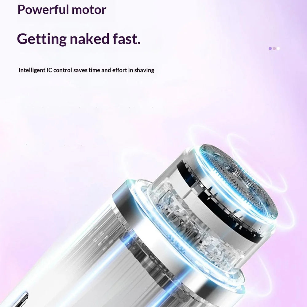 Electric Body Hair Trimmer Dual Head Shaver Razor Underarm Private Parts Hair Removal Device - Purple - 6