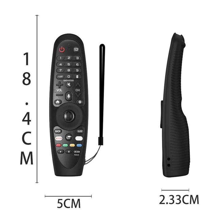 Y38 Silicone Protective Case for LG AN-MR600 / MR650 / MR18BA / MR19BA / MR20GA Remote Control Case Cover Sleeve with Strap - Black - 4