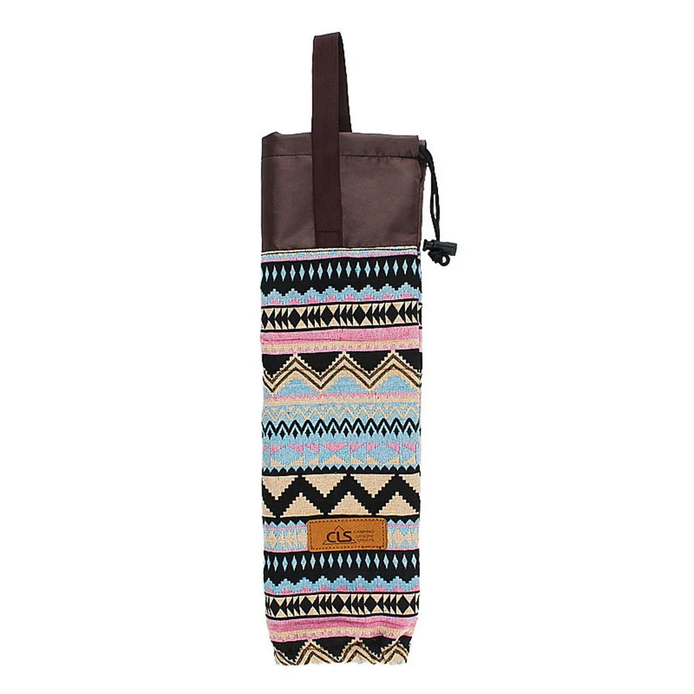 CLS Storage Bag for Disposable Paper Cup, Portable Outdoor Hanging Bag Camping Cup Organizer Holder Accessories - Ethnic Style - 1