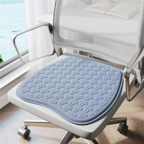 40 x 40cm Summer Seat Cushion TPE Gel Cooling Pad Breathable Chair Mat for Office Home - Blue - 1