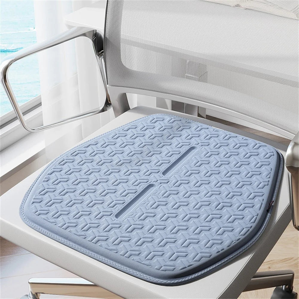 49 x 49cm Summer Seat Cushion TPE Gel Cooling Pad Breathable Chair Mat for Office Home - Blue - 1