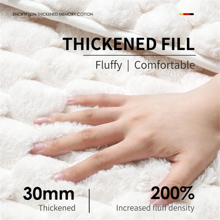 60 x 90cm Fluffy Flannel Memory Foam Bath Mat Quick Dry Water Absorbent Bathroom Non-Slip Floor Mat - Beige - 5