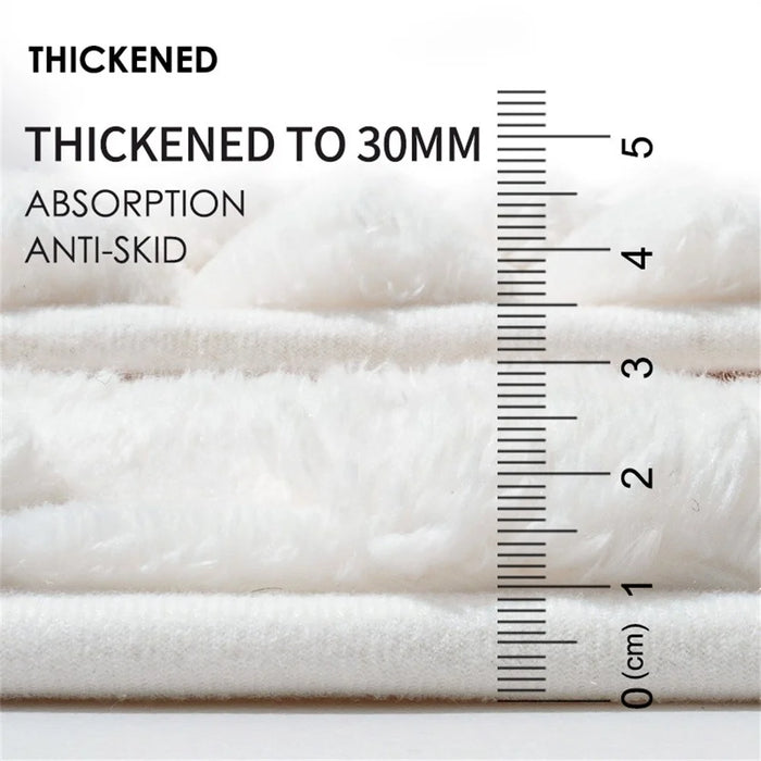 60 x 90cm Fluffy Flannel Memory Foam Bath Mat Quick Dry Water Absorbent Bathroom Non-Slip Floor Mat - Beige - 6