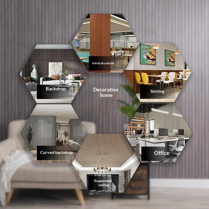 40 x 300cm 3D Grille Wood Grain Wall Sticker Self Adhesive Waterproof PVC Wallpaper for Bedroom Living Room - GS001 - 3