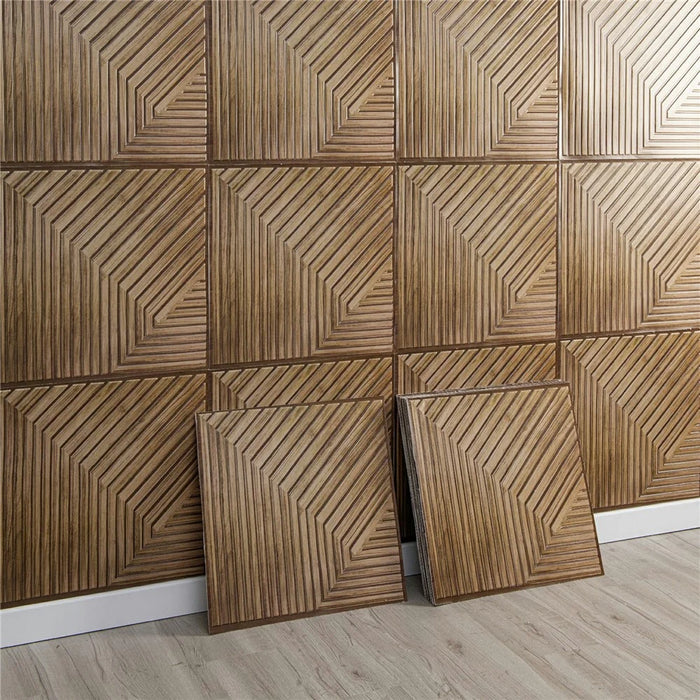 10Pcs 50 x 50cm 3D Wood Grain PVC Wallpaper Self-Adhesive Wall Sticker for Office Meeting Room Background Decor - T049-1 - 5