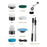 L-0275 7-in-1 Multi-function Electric Cleaning Brush Cordless Handheld Rotating Extendable Scrubber - Black - 7