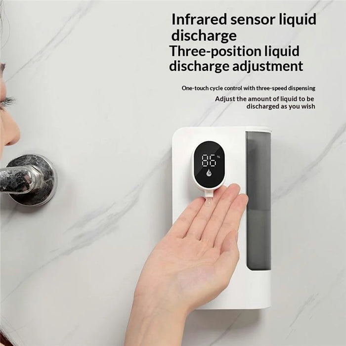 S12 Smart Automatic Soap Dispenser 500mL Wall Mount Touchless Gel Dispenser IPX5 Waterproof for Kitchen Bathroom - White - 2