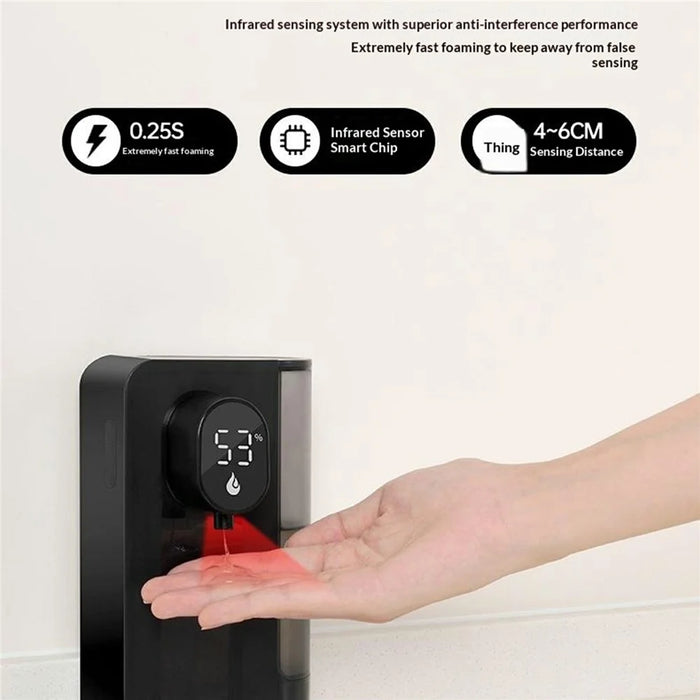 S12 Smart Automatic Soap Dispenser 500mL Wall Mount Touchless Gel Dispenser IPX5 Waterproof for Kitchen Bathroom - White - 6