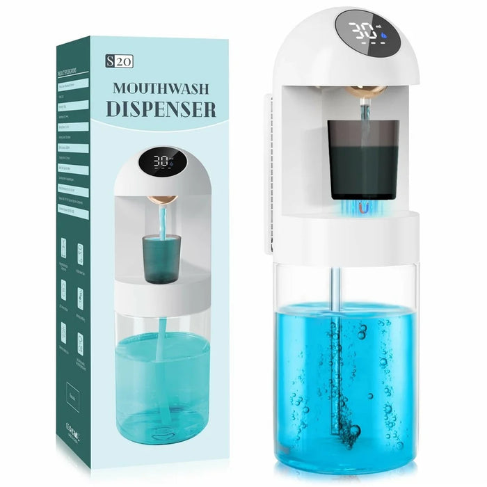 Automatic Mouthwash Dispenser 2000mAh Infrared Sensor 3 Modes 600ml Wall Mount Oral Care Device for Home Use - White - 1