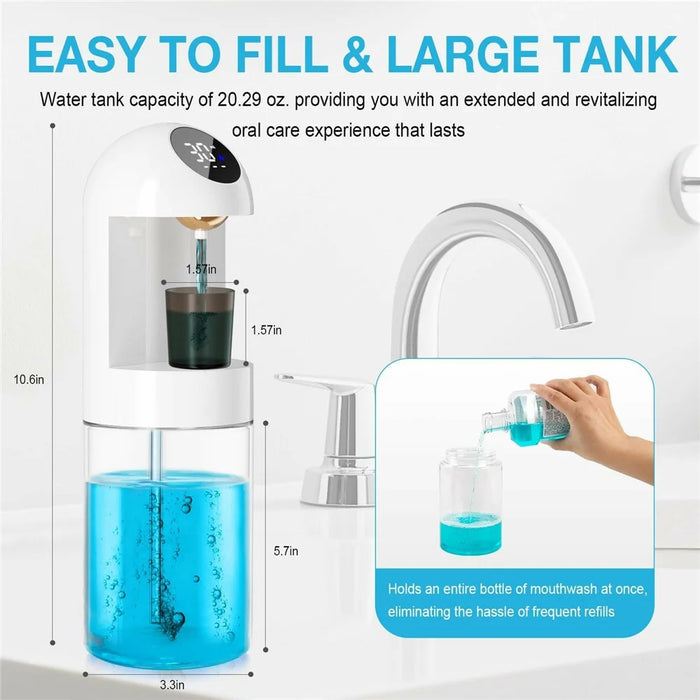 Automatic Mouthwash Dispenser 2000mAh Infrared Sensor 3 Modes 600ml Wall Mount Oral Care Device for Home Use - White - 6