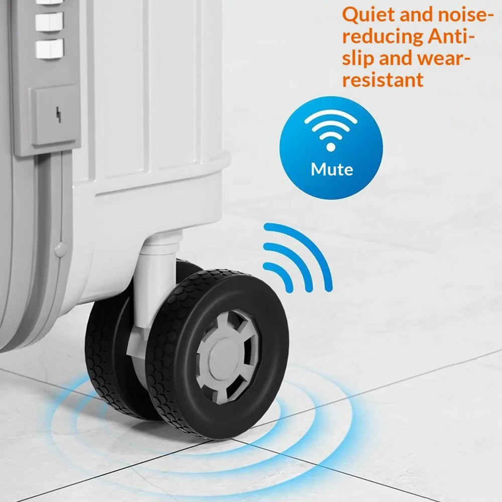 4Pcs Luggage Wheel Protectors Silicone Caster Cover for 50-55mm Suitcase Furniture Chair Non-slip Noise Reducing Universal Protective Sleeve - Orange - 6