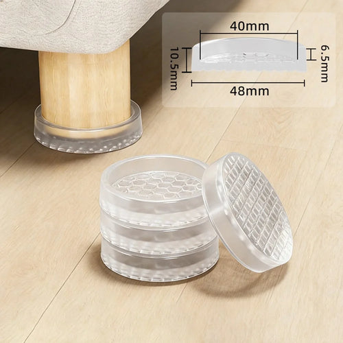 4Pcs 48mm Diameter Silicone Furniture Pads Round Anti-slip Noise Reduction Table Chair Sofa Leg Protectors - 1