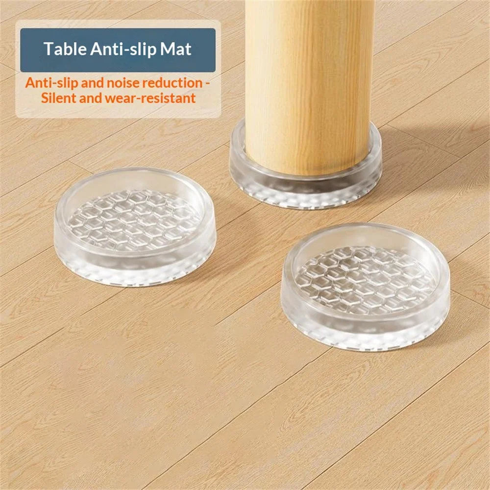 4Pcs 48mm Diameter Silicone Furniture Pads Round Anti-slip Noise Reduction Table Chair Sofa Leg Protectors - 3