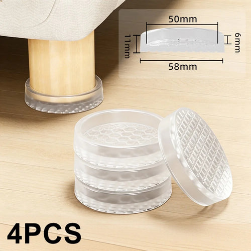 4Pcs 58mm Diameter Silicone Furniture Pads Round Anti-slip Noise Reduction Table Chair Sofa Leg Protectors - 1