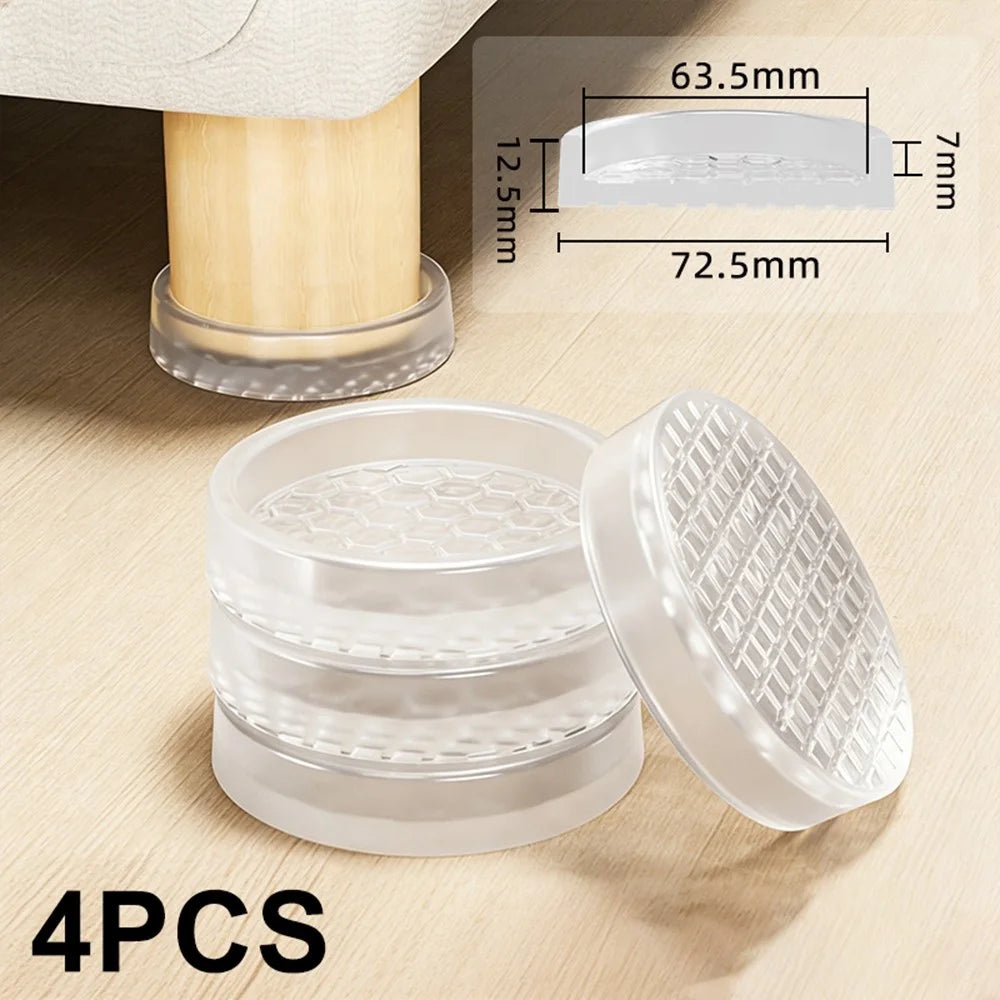 4Pcs 72.5mm Diameter Silicone Furniture Pads Round Anti-slip Noise Reduction Table Chair Sofa Leg Protectors - 1