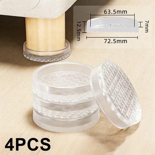 4Pcs 72.5mm Diameter Silicone Furniture Pads Round Anti-slip Noise Reduction Table Chair Sofa Leg Protectors - 1