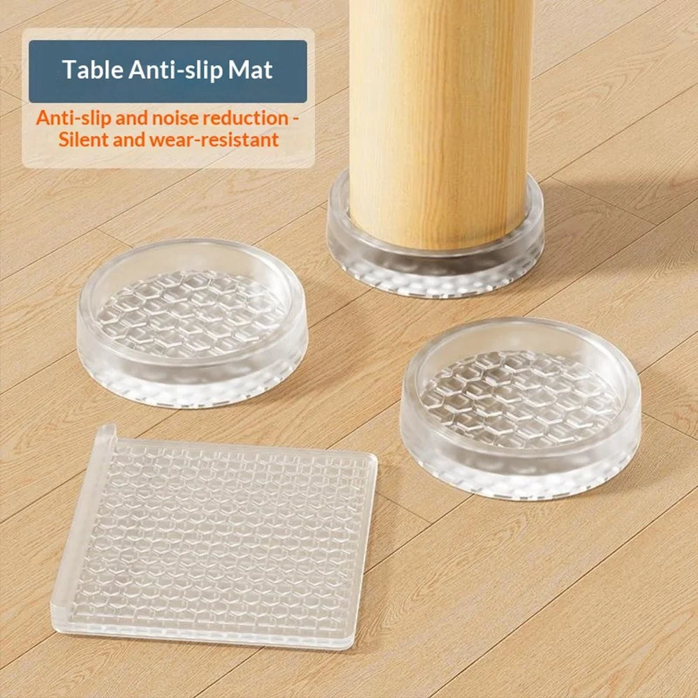 4Pcs 72.5mm Diameter Silicone Furniture Pads Round Anti-slip Noise Reduction Table Chair Sofa Leg Protectors - 4