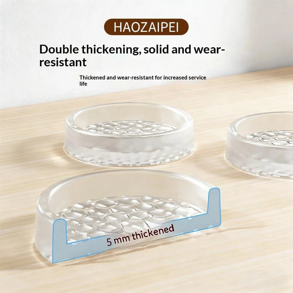 4Pcs 72.5mm Diameter Silicone Furniture Pads Round Anti-slip Noise Reduction Table Chair Sofa Leg Protectors - 5