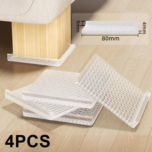4Pcs 80x80mm Square Silicone Furniture Pads Anti-Slip Table Chair Sofa Leg Protectors for Floor Protection - 1