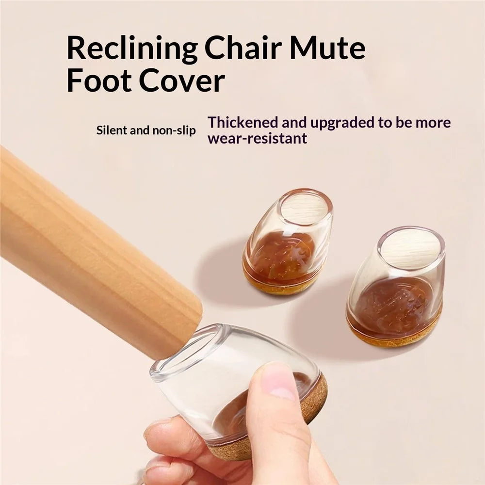 8Pcs 26-33mm Chair Leg Caps Universal Silent Furniture Feet Protectors TPE Felt for Table Chair - 3