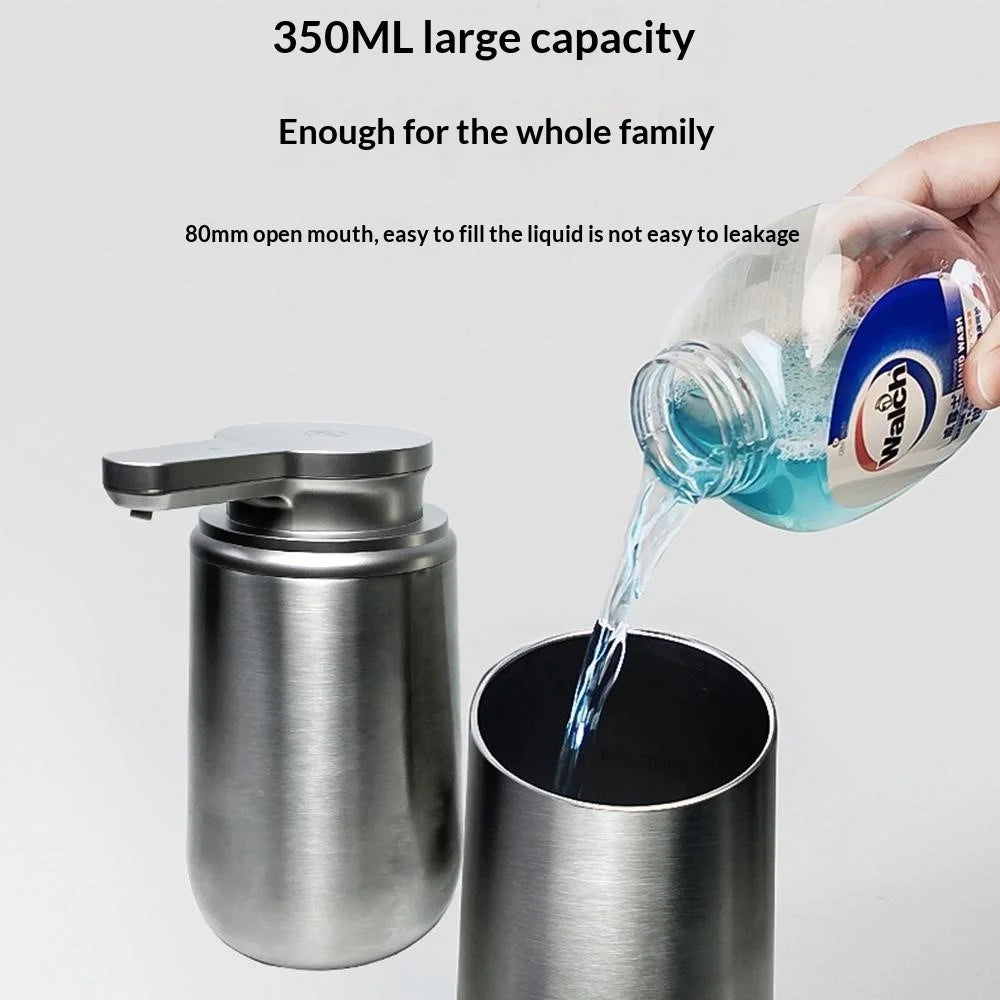 Stainless Steel Automatic Soap Dispenser 350ML Touchless Sensor Hand Sanitizer for Kitchen Bathroom - Cone Liquid - 3