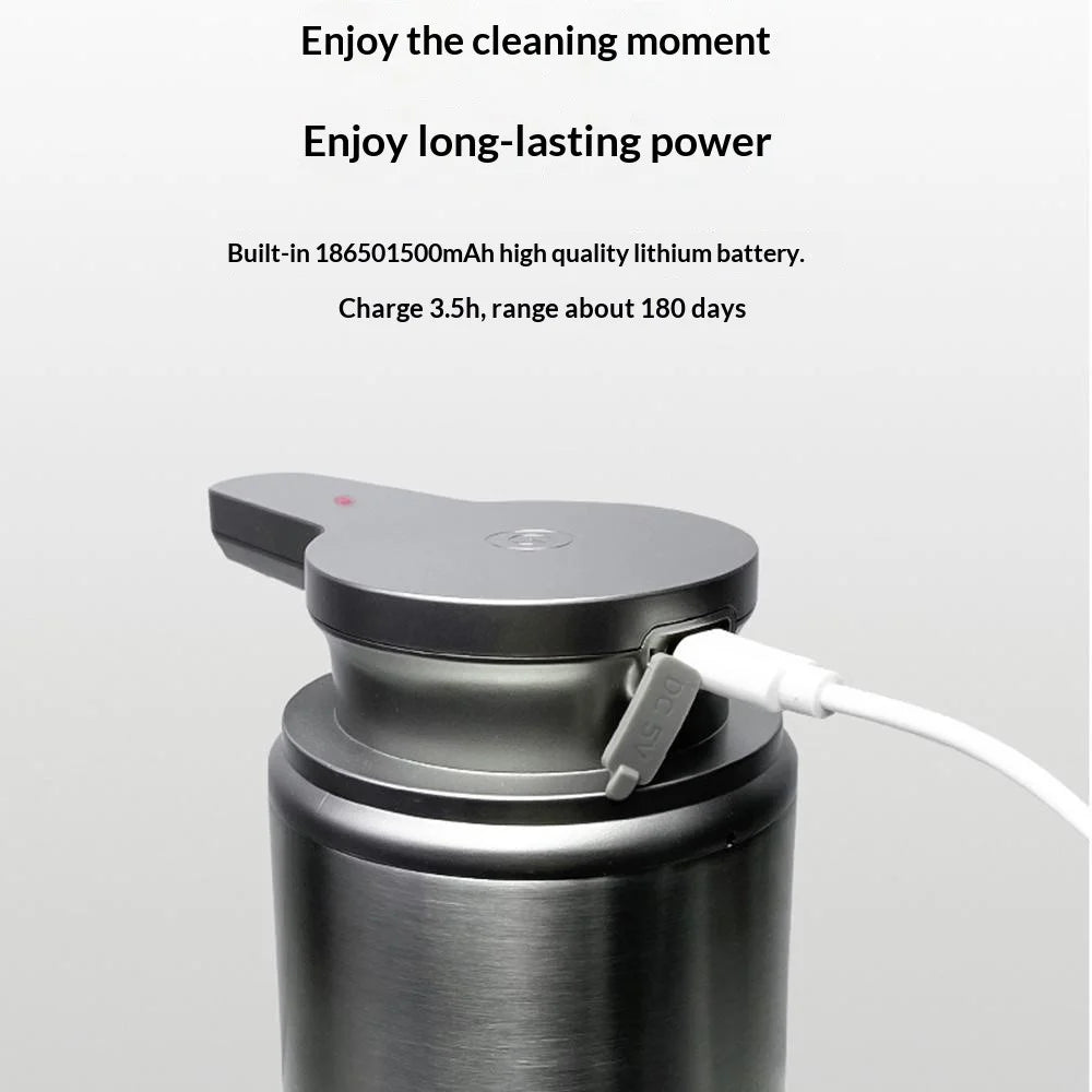 Stainless Steel Automatic Soap Dispenser 350ML Touchless Sensor Hand Sanitizer for Kitchen Bathroom - Cone Liquid - 4