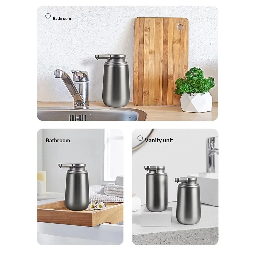 Stainless Steel Automatic Soap Dispenser 350ML Touchless Sensor Hand Sanitizer for Kitchen Bathroom - Cone Liquid - 6