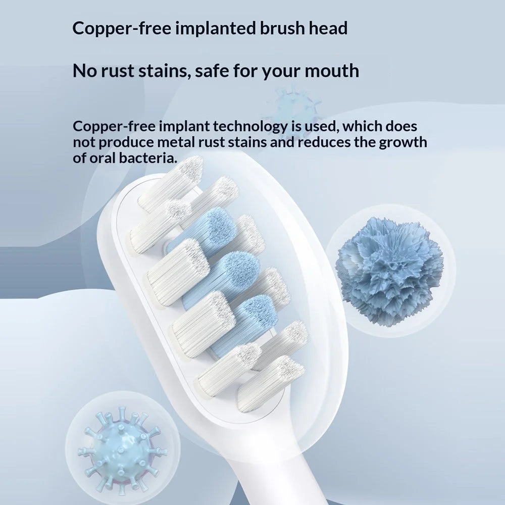 XIAOMI MIJIA 3Pcs For Xiaomi Mijia T301 / T302 Sonic Electric Toothbrush Soft Bristle Replacement Brush Heads, Standard Type (Chinese Version) - Blue - 3