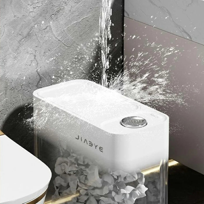16L Large Capacity Narrow Trash Can with Lid One-Touch Button Space Saving Garbage Bin for Kitchen Bathroom - Grey - 6