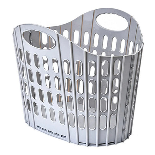 29x20x32cm Foldable Laundry Basket Bathroom Dirty Clothes Wall Mount Hanging Storage Bin with Handle - Grey - 1