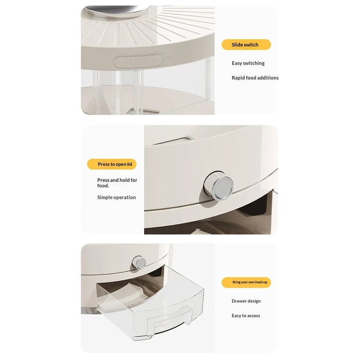 24.5x30cm Food Storage Container Large Capacity Transparent Pressing Rotating Cereal Rice Grain Dispenser (BPA-Free, NO FDA Certificate) - 4